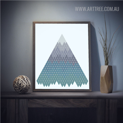 Mountain Made by Geometric Triangles Modern Wall Art