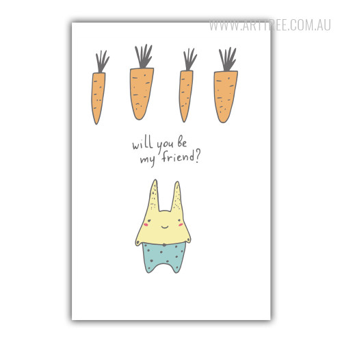 Will You be My Friend Words, Carrots Art Ideas for Kids