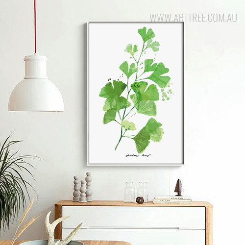 Watercolor Green Fresh Spring Palm Leaf Print