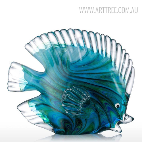 Blue Tropical Fish Glass Miniature Pisces Sculpture