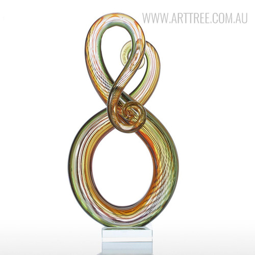 Abstract Sculpture Multicolor Surround Pattern Glass Statue