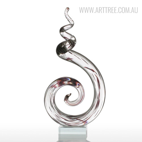 Circular Smoke Glass Figurine Abstract Sculpture