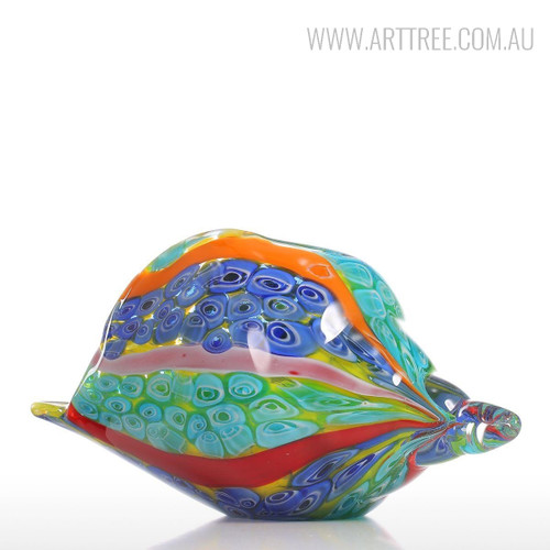 Colorful Sea Shell Glass Sculpture Contemporary Miniature