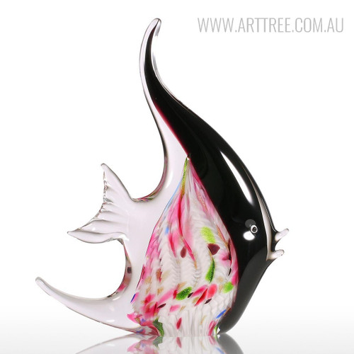 Floral Moorish Idol Marine Fish Glass Statue