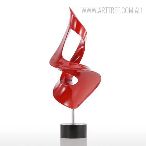 Red Abstract Torch Sculpture Contemporary Resin Art