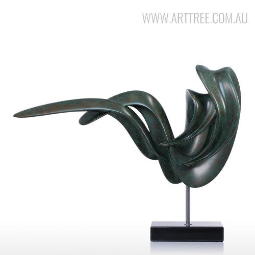Black Abstract Sitting Posture Sculpture Contemporary Resin Art