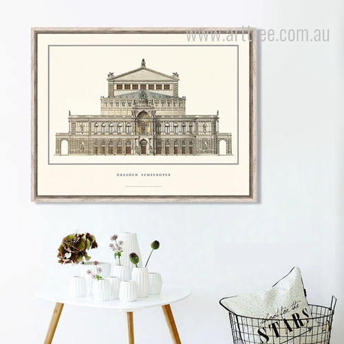 Retro Vintage Germany Dresden Semperoper Digital Art
