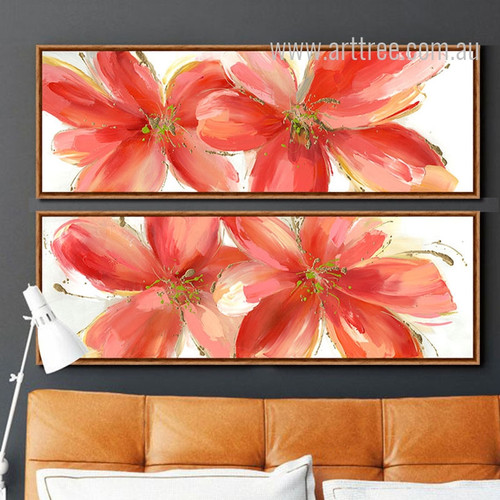 Botanical Red Floral Oversized Canvas Prints