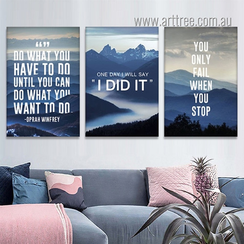 Do What You Want, I Did It, You Only Fail Motivational Quotes Art Set Modern Artwork Photo Framed Stretched 3 Panel Canvas Prints For Wall Décor