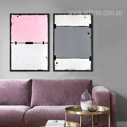 Geometric Design Color Partition Wall Art Set