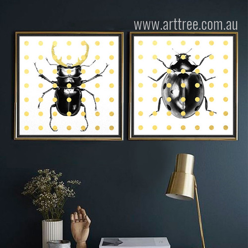 Beetles Pop Art Canvas Print Set
