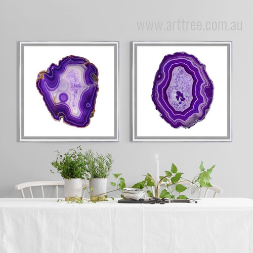 Abstract Purple Onyx Gems Design Canvas Prints