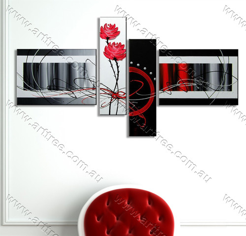 split complementary painting Red Rose