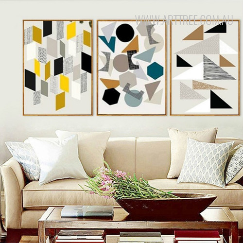 Abstract Geometric Symbols Circles Triangles Digital Artwork
