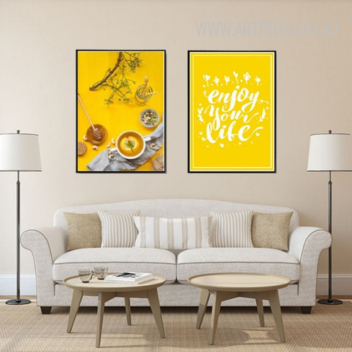 Enjoy Your Life Yellow Food Tea Home Decor Prints