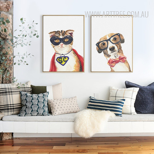 Cool Cat Dog Animal Poster Prints