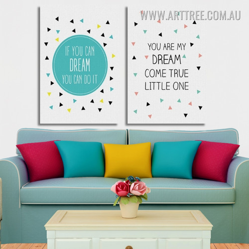 Nursery Dream Quotes Modern Framed Artwork Photo 2 Piece Wall Decor Set Canvas Prints www.arttree.com.au