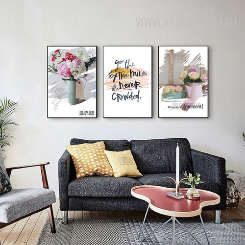 Go The Extra Miles Flowers in Vase Wonderful Moment Words Art