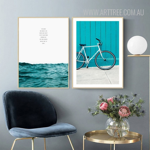 Blue Seascape Cycle Canvas Prints