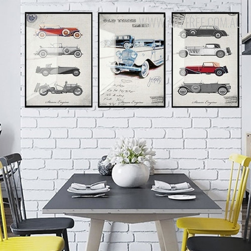Old Times Classic Cars Vintage Posters Canvas Prints