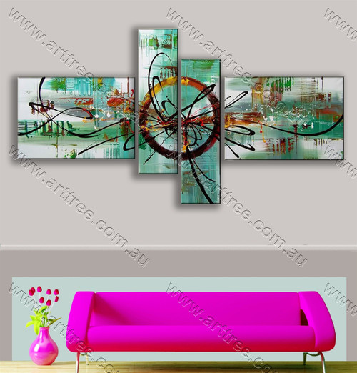  Abstract 4 Panel Painting Set