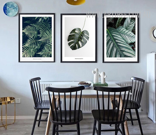 Green Tropical Plants 3 Piece Canvas Prints