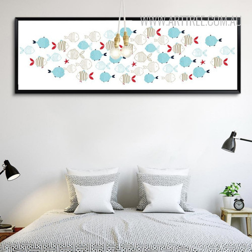 Modern Colorful Fish Minimalist Design Panoramic Wall Art