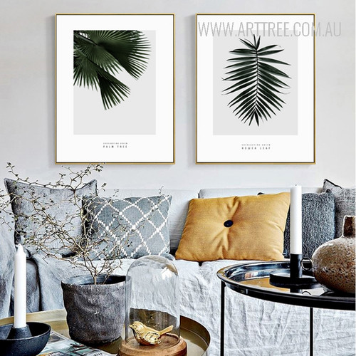 Palm Tree Leaves Botanical Canvas Wall Art