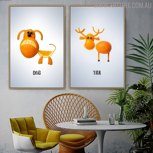 Yak Dog Abstract Creative Painting Print for Living Room Decor