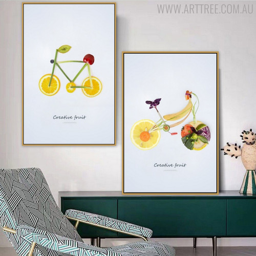 Fruits Cycles Creative Abstract Wall Art Print for Lounge Room Adornment