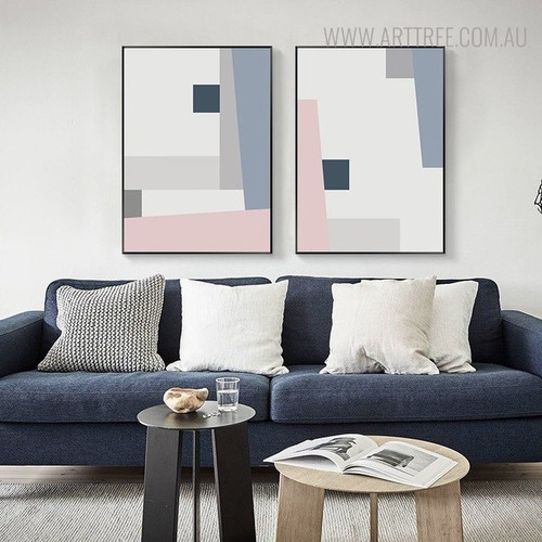Abstract Shades Geometric Scandinavian Painting Canvas Print for Living Room Disposition