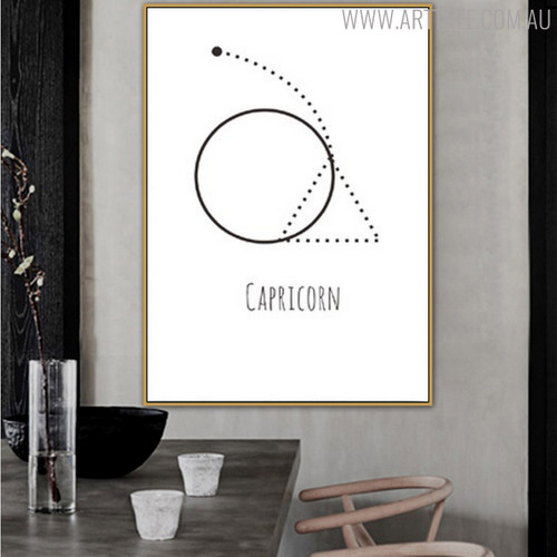 Capricorn Abstract Geometric Minimalist Painting Print for Dining Room Wall Outfit