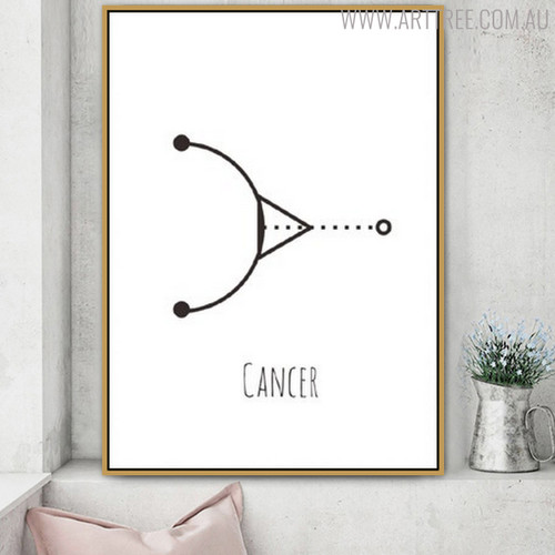 Cancer Abstract Geometric Minimalist Painting Print for Living Room Wall Decor