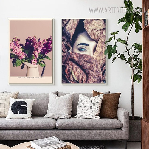 Posy Floral Modern Figure Portrait Print for Living Room Wall Getup