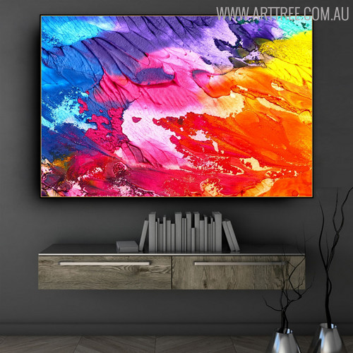 Colorful Effects Abstract Texture Handpainted Canvas for Home Wall Adornment
