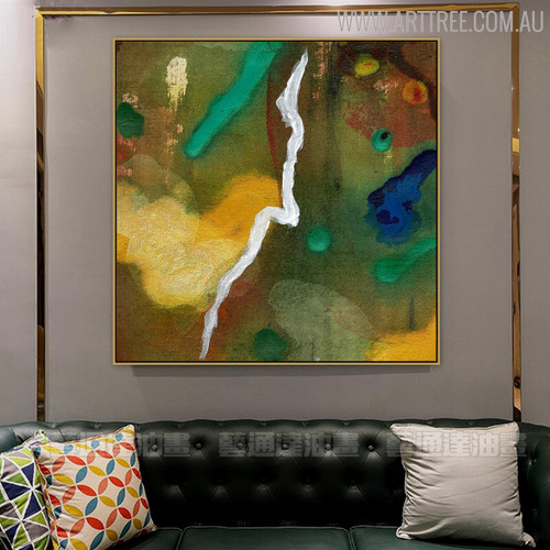 Hued Texture Abstract Handpainted Canvas for Living Room Wall Getup