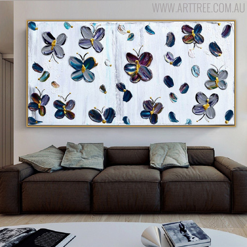 Little Butterflies Animal Framed Heavy Texture Handpainted Canvas for Living Room Wall Getup