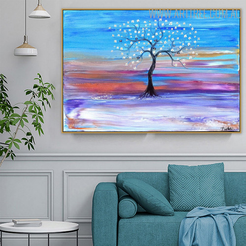 Colorful Land Floral Modern Oil Resemblance on Canvas for Home Wall Decor