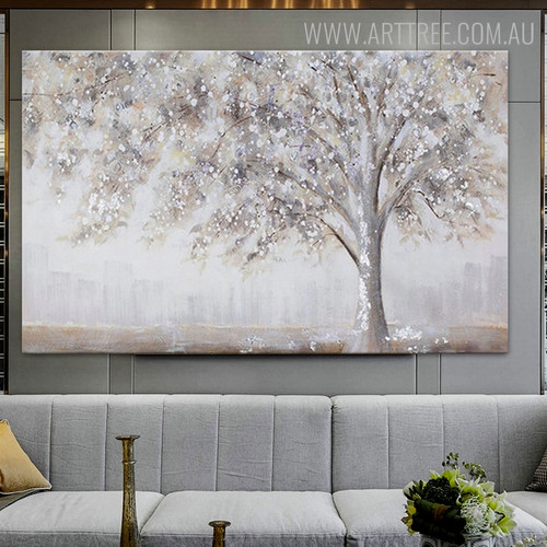 Winter Texture Framed Handmade Nature Painting for Interior Decoration