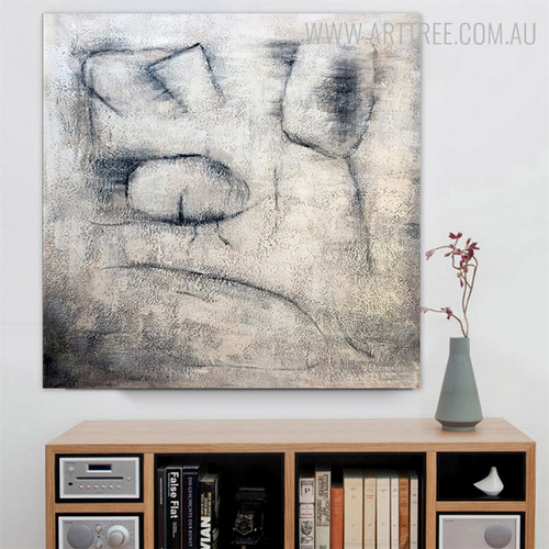 Eyes Abstract Contemporary Framed Heavy Texture Oil Vignette on Canvas for Study Room Wall Getup