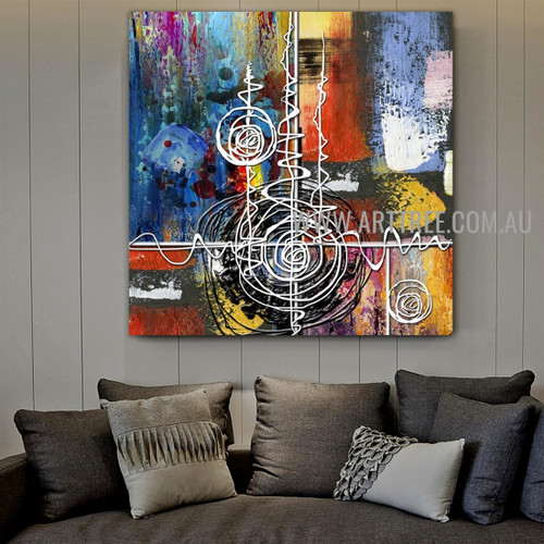 Sinuous Abstract Artist Handmade Heavy Texture Framed Modern Artwork For Room Wall Molding