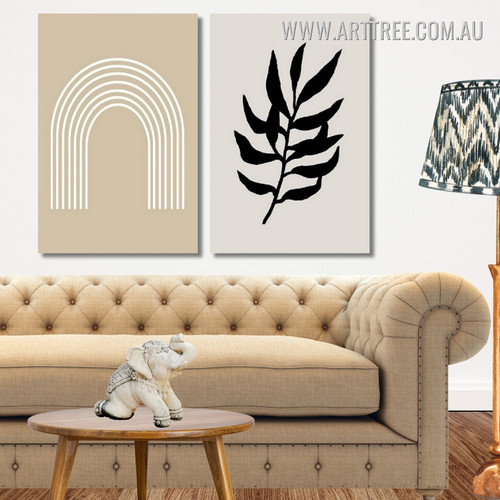 Curved Lineament Abstract Scandinavian Geometric Framed Artwork Image 2 Piece Wall Decor Set Canvas Prints www.arttree.com.au
