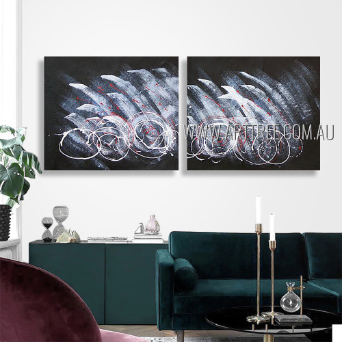 Wandering Design Abstract Modern Heavy Texture Artist Handmade 2 Piece Multi Panel Wall Art Paintings Wall Art Set For Room Decor