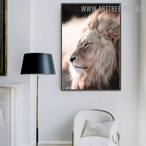 Real Lion Animal Abstract Modern Painting Picture Canvas Print for Room Wall Disposition