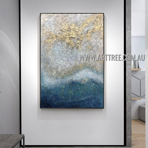 Golden Texture Design Modern Artist Handmade Abstract Art Painting for Room Garnish