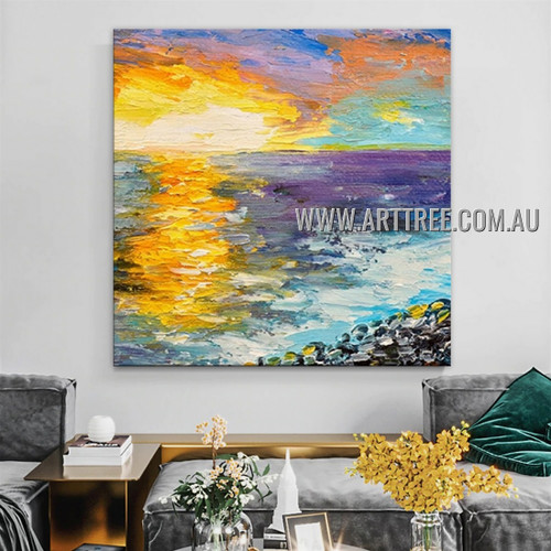 Colored Artwork Modern Heavy Texture Artist Handmade Abstract Art Painting for Room Outfit