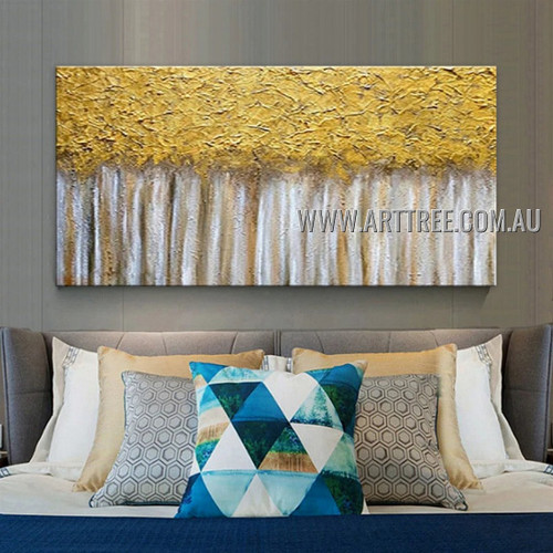 Golden Arbors Botanical Modern Heavy Texture Artist Handmade Abstract Artwork Painting for Room Spruce