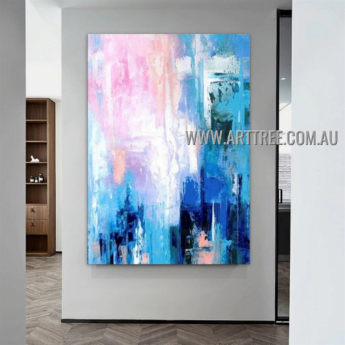 Multicolor Splashes Modern Heavy Texture Artist Handmade Abstract Art Painting for Room Ornament