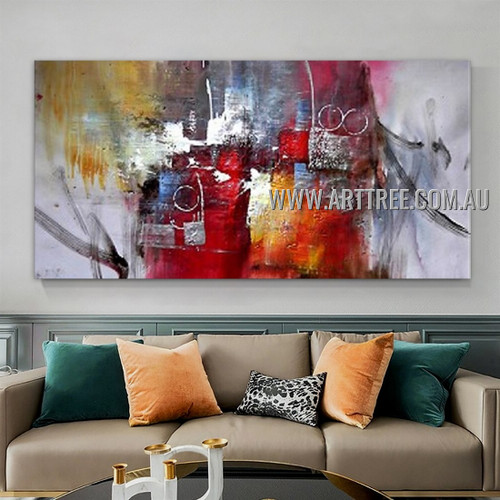 Motley Splodges Abstract Heavy Texture Artist Handmade Modern Wall Art Painting for Room Getup