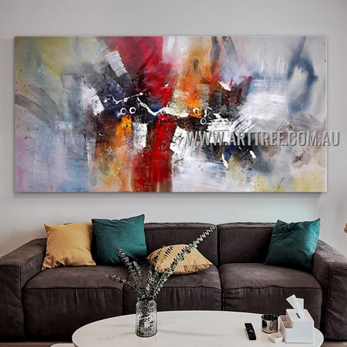 Particolored Pattern Abstract Heavy Texture Artist Handmade Modern Wall Art Painting for Room Garniture